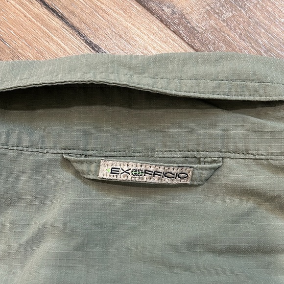 ExOfficio Shirt Mens Medium Green Long Sleeve Button Up Fishing Outdoor Pockets - Picture 11 of 15